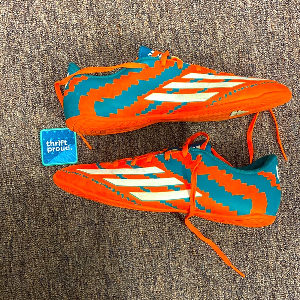 Adidas Soccer Shoes Messi Teal/White/Solar Orange Men's- Size 10